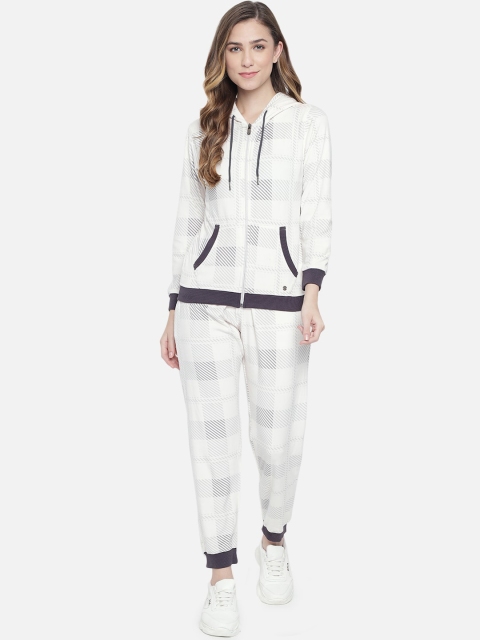 

ANTI CULTURE Women White & Black Printed Cotton Tracksuit