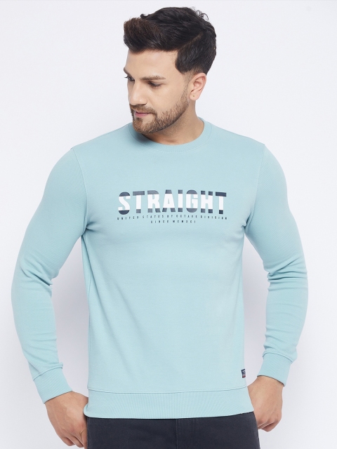 

Octave Men Turquoise Blue Typography Printed T-shirt
