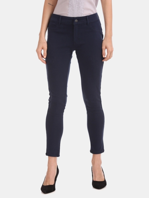 

Sugr Women Navy Blue Solid Denim Jeggings