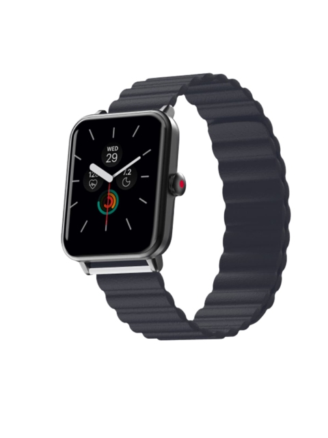 

NOISE Black Textured Magnetic Leather Smartwatch Strap, Blue