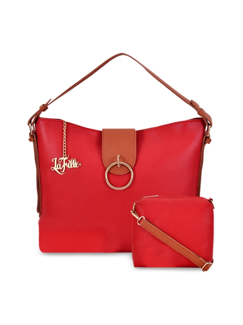 

LaFille Red PU Structured Handheld Bag