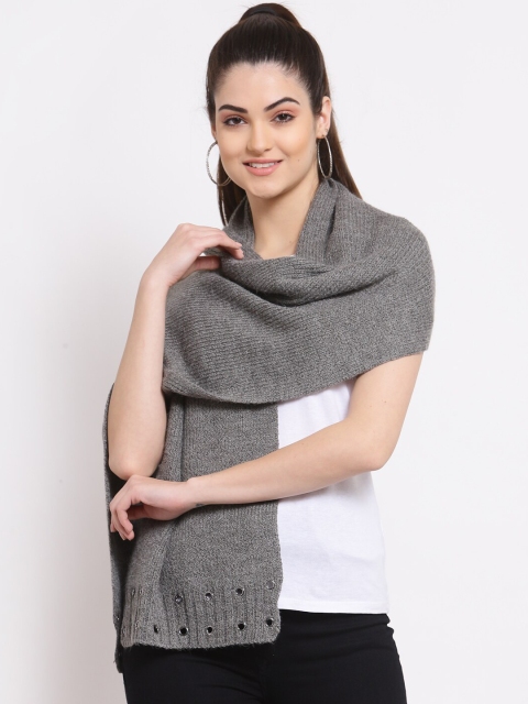 

Calvadoss Women Grey Solid Woolen Muffler