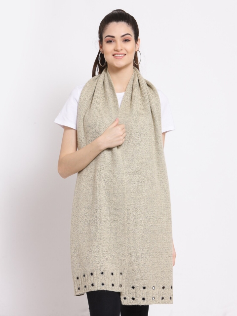 

Calvadoss Women Beige Solid Woolen Long-Fit Muffler