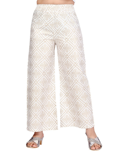 

Aarika Girls White Floral Printed Ethnic Palazzos