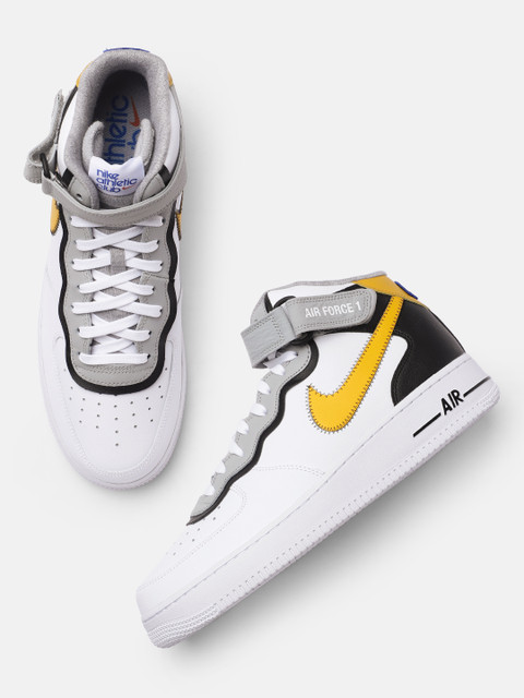 

Nike Men White and Grey AIR FORCE 1 MID '07 LV8 Sneaker