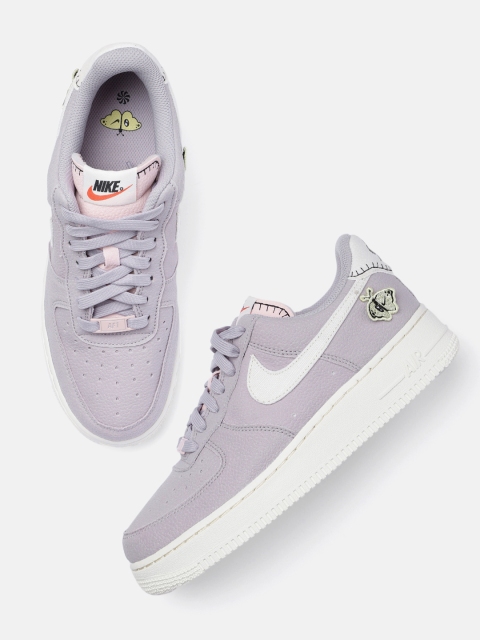 

Nike Women Lavender Solid Air Force 1 '07 SE Next Nature Sneakers with Perforations