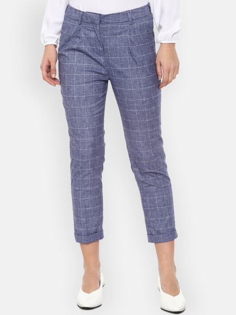 

Van Heusen Woman Women Blue Checked Trousers