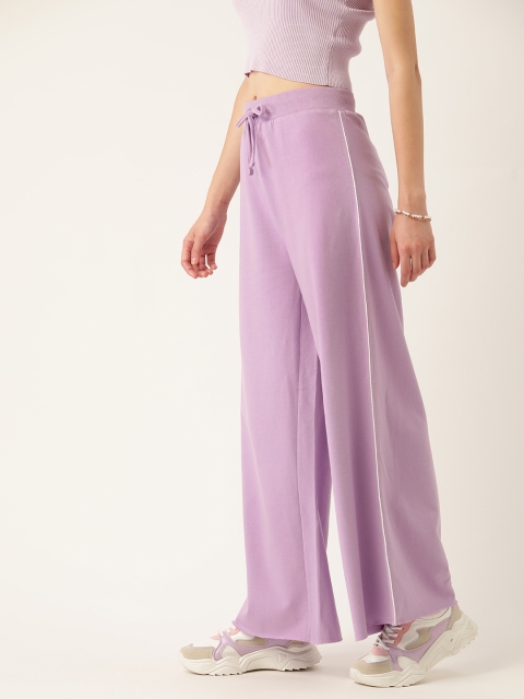 

DressBerry Women Lavender Solid Trousers
