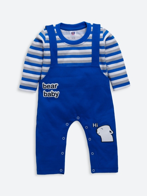 

Nottie Planet Kids Blue Cotton Romper with T-shirt