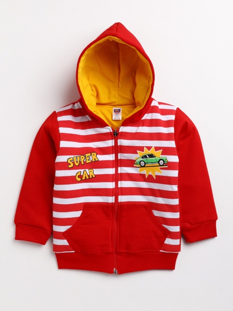 

Nottie Planet Boys Red & White Striped Hooded Sweatshirt