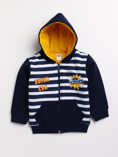 

Nottie Planet Boys Blue Printed Hooded Sweatshirt