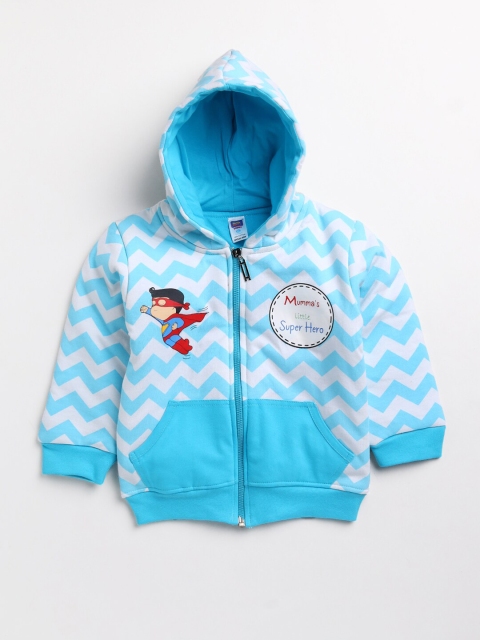 

Nottie Planet Boys Blue Printed Hooded Sweatshirt
