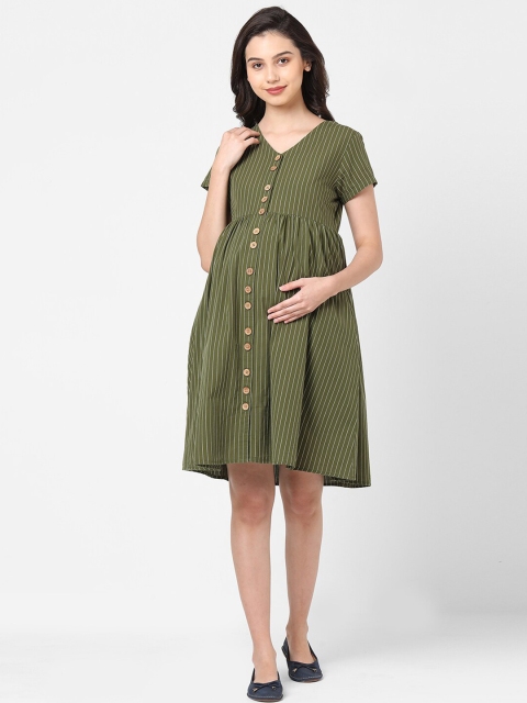 

Mystere Paris Olive Green Maternity Dress