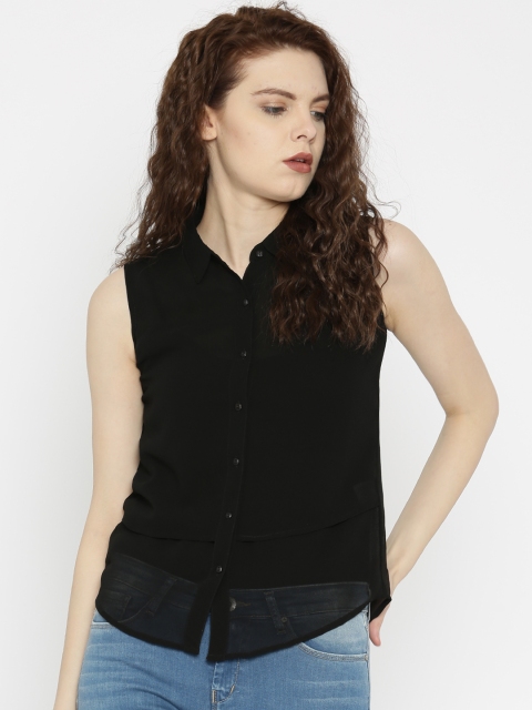 

SPYKAR Black Slim Fit Solid Casual Shirt