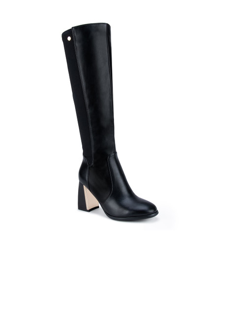 

ROSSO BRUNELLO Black High-Top Block Heeled Boots