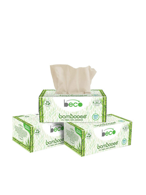 

beco Pack of 3 Facial Tissue Carbox - 200 Pulls, Brown