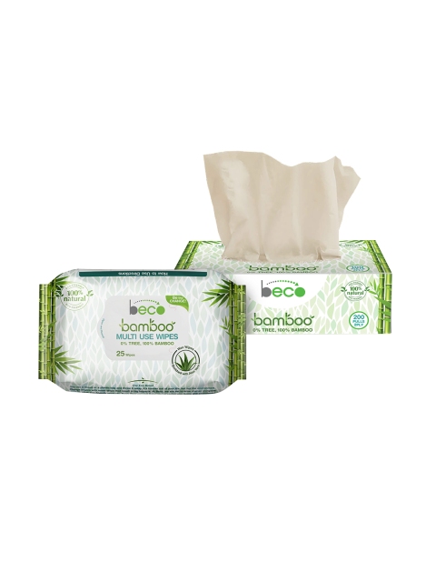 

beco Facial Tissue Carbox 200 Pulls and Wet Wipes 25 Pcs, Brown