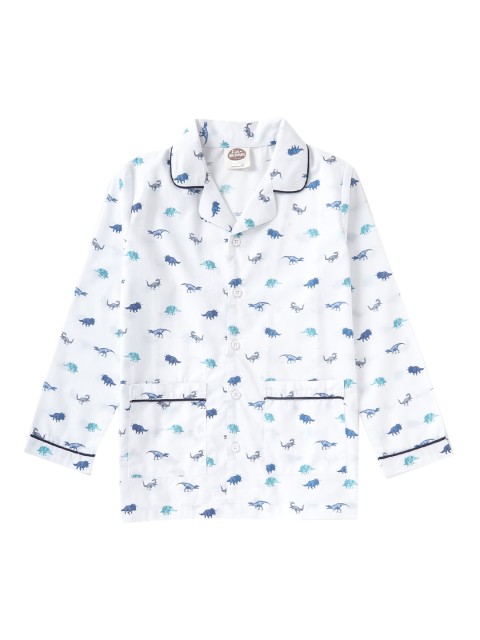 

Cub McPaws Boys White & Blue Printed Night suit