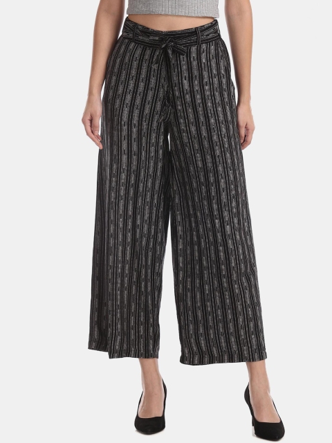 

Bronz Women Black Striped Culottes Trousers