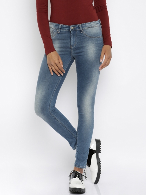 

SPYKAR Women Blue Super Skinny Fit Low-Rise Jeans