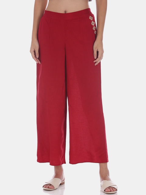 

Bronz Women Red Parallel Trousers