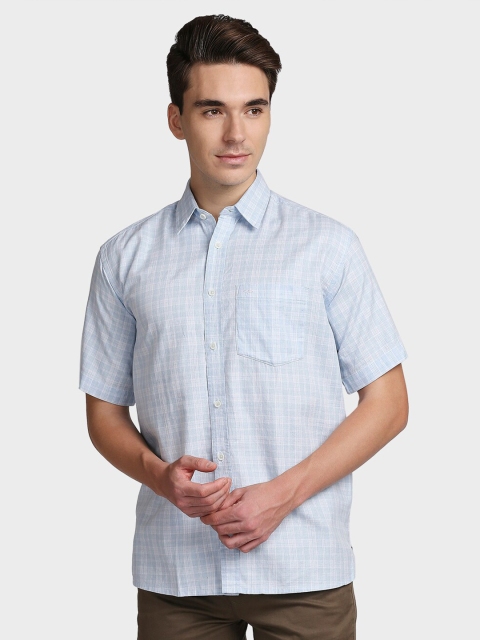 

ColorPlus Men Blue Opaque Checked Casual Shirt
