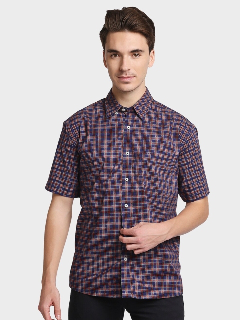 

ColorPlus Men Blue Opaque Checked Casual Shirt