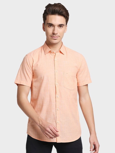 

ColorPlus Men Orange Cotton Tailored Fit Opaque Casual Shirt