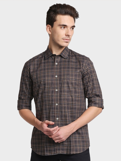 

ColorPlus Men Green Opaque Checked Casual Shirt