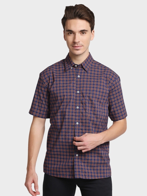 

ColorPlus Men Blue Opaque Checked Casual Shirt