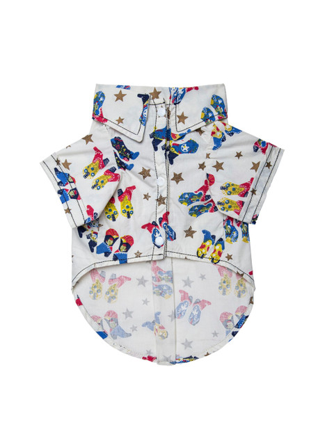 

Lulala Unisex White Printed Cotton Dog Shirt