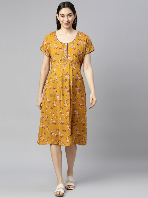 

GOLDSTROMS Mustard Yellow Floral Maternity Dress