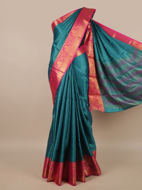 

Pothys Green & Pink Floral Zari Saree