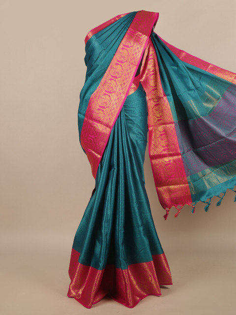 

Pothys Green & Pink Ethnic Motifs Saree