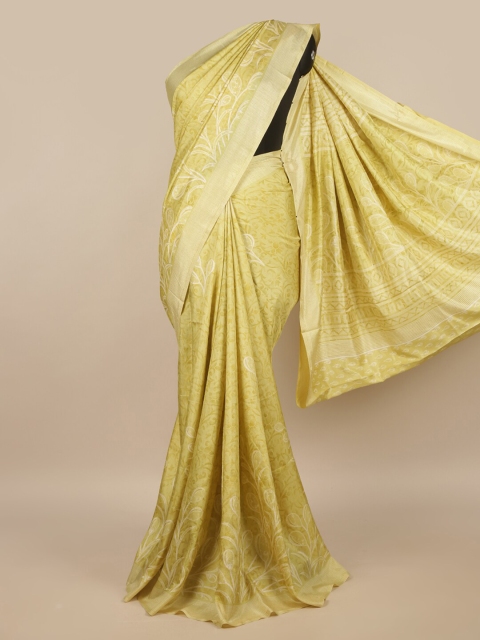 

Pothys Green & Off White Ethnic Motifs Saree