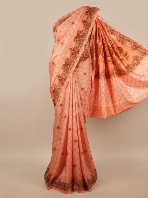 

Pothys Orange & White Ethnic Motifs Saree