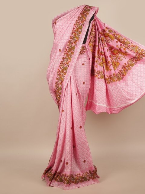 

Pothys Pink & White Floral Saree