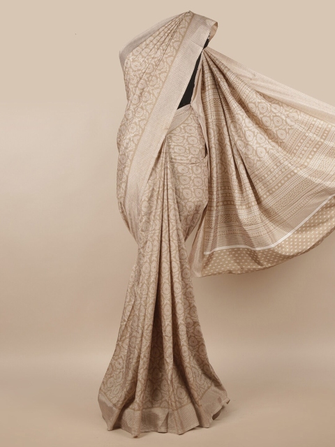 

Pothys Grey & Off White Ethnic Motifs Saree