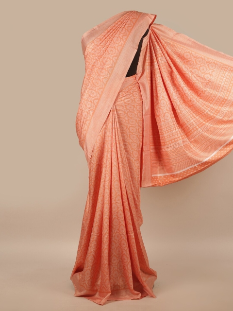 

Pothys Orange & White Ethnic Motifs Saree