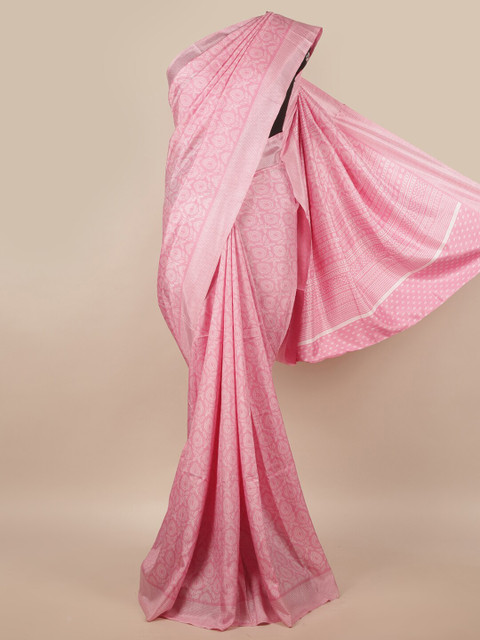 

Pothys Pink & White Floral Saree