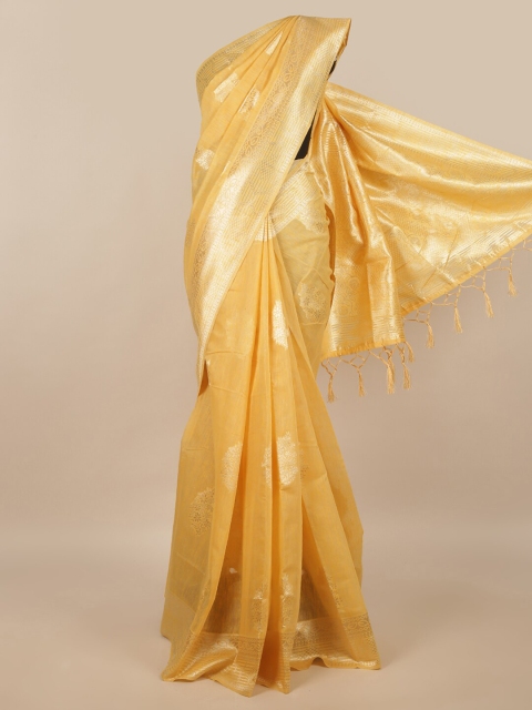 

Pothys Yellow Ethnic Motifs Zari Saree