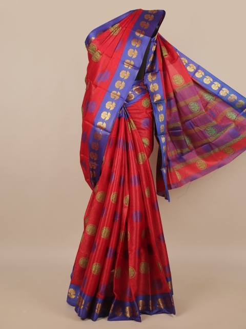 

Pothys Maroon & Blue Floral Saree