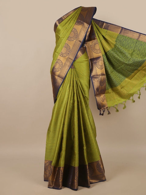 

Pothys Green & Blue Ethnic Motifs Zari Saree