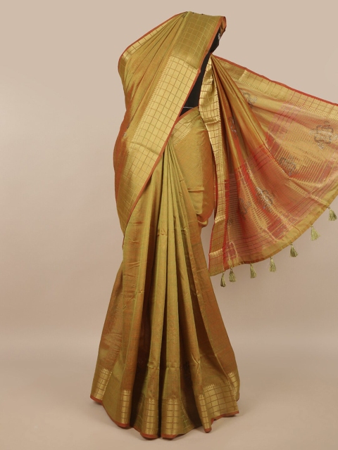 

Pothys Green & Gold-Toned Saree