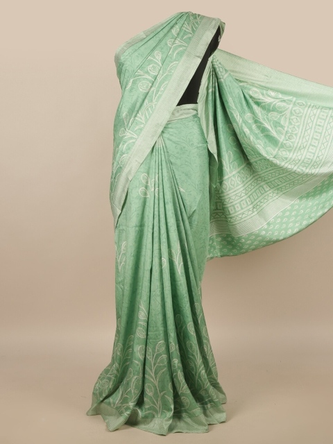 

Pothys Green & White Floral Saree