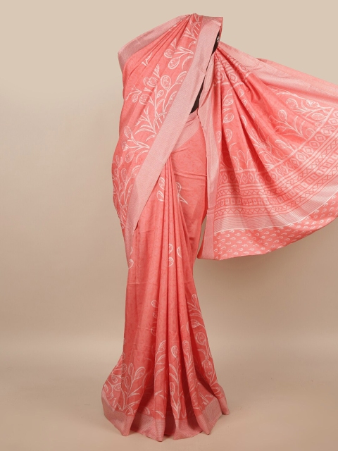 

Pothys Pink & White Floral Saree