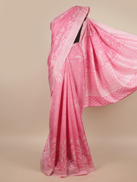 

Pothys Pink & White Ethnic Motifs Saree