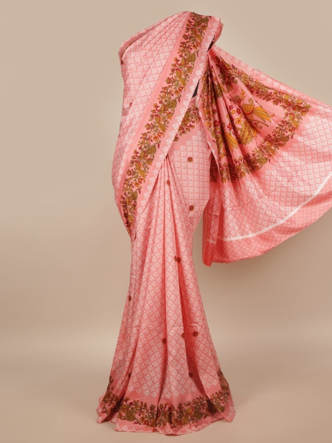 

Pothys Pink & Green Ethnic Motifs Saree