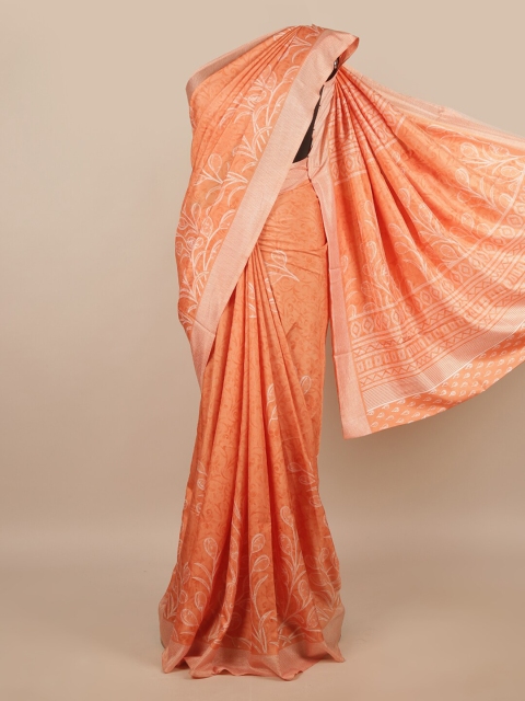 

Pothys Orange & White Floral Saree