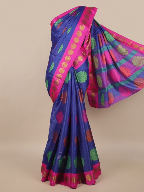 

Pothys Blue & Pink Jute Silk Saree